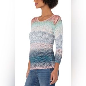 Liverpool L.A. ladies thin viscose blend pullover top hombre reptile print sz S.